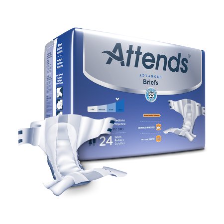 Attends Healthcare Products Unisex Adult Incontinence Brief Attends® Advanced Medium Disposable Heavy Absorbency - M-950223-2869 - Case of 96