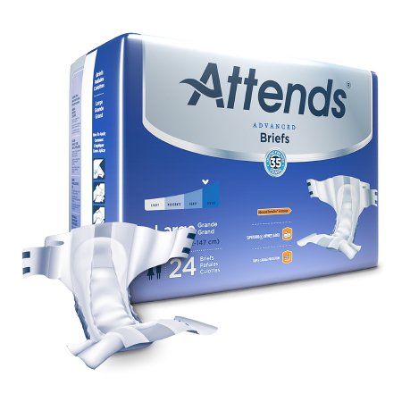 Attends Healthcare Products Unisex Adult Incontinence Brief Attends® Advanced Large Disposable Heavy Absorbency - M-950225-1617 - Case of 72