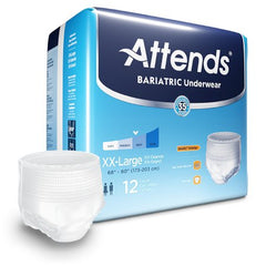 Attends Healthcare Products Unisex Adult Absorbent Underwear Attends® Bariatric Pull On with Tear Away Seams 2X-Large Disposable Moderate Absorbency - M-950228-3403 - Bag of 12