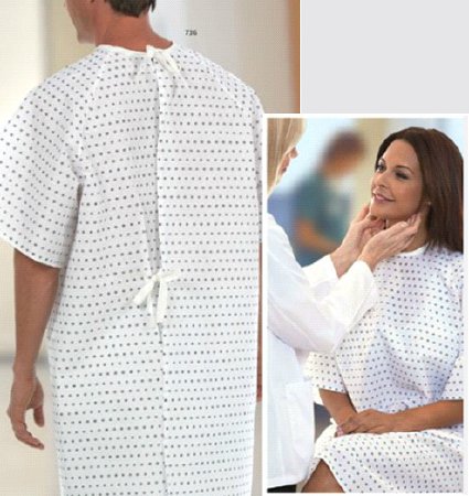 Fashion Seal Uniforms Patient Exam Gown Medium / Large Snowflake Print Print Reusable