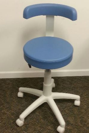 BR Surgical Exam Stool Backrest 5 Casters Gray