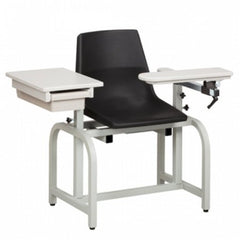 Clinton Industries Blood Drawing Chair with Drawer Lab Series ClintonClean™ Single Adjustable Flip Up Armrest Black - M-950961-3970 - Each
