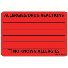 Precision Dynamics Pre-Printed Label MedVision® Allergy Alert Red Paper ALLERGIES/DRUG REACTIONS______/NO KNOWN ALLERGIES Black Alert Label 2 X 2-15/16 Inch - M-951080-3291 - Roll of 333
