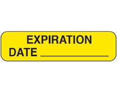 Shamrock Scientific Pre-Printed Label Shamrock Communication Fill In Yellow Vac EXPIRATION / DATE _____ Black Quality Control Label 3/4 X 1-1/2 Inch - M-951238-1649 - Each
