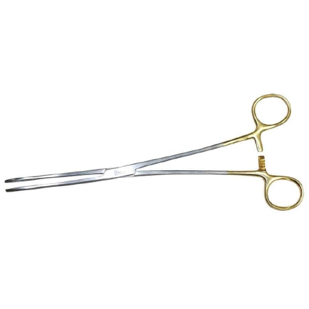 Medgyn Products Sponge Forceps MedGyn Fletcher 9-1/2 Inch Length Surgical Grade Stainless Steel NonSterile Ratchet Lock Finger Ring Handle Curved Serrated Fenestrated Oval Jaws - M-951468-2962 - Each