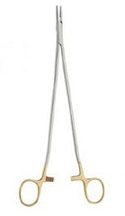 V. Mueller Needle Holder Vital™ 10-3/8 Inch Length 3,600 Teeth Per Square Inch Straight Tips Indented Finger Ring Handle - M-951950-1054 - Each