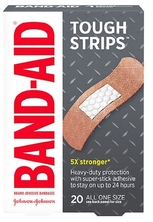 J & J Sales Adhesive Strip Band-Aid® Tough Strips™ 1 X 3-1/4 Inch Fabric Rectangle Tan Sterile