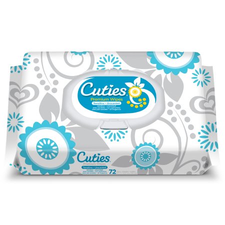 First Quality Baby Wipe Cuties® Soft Pack Aloe / Vitamin E Unscented 72 Count