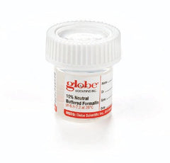 Globe Scientific Prefilled Formalin Container Click-It™ 38 X 44 mm Polypropylene 10 mL Fill in 20 mL (0.67 oz.) Screw Cap Warning Label / Patient Information NonSterile