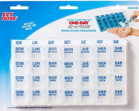 Apothecary Products Pill Organizer One-Day-At-A-Time® Medium 7 Day 4 Dose