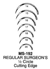 Suture Needle Integra® Miltex® 1/2 Circle Cutting Edge Needle Cutting Edge Type Size 19 Needle