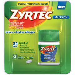 Johnson & Johnson Consumer Allergy Relief Zyrtec® 10 mg Strength Tablet 30 per Bottle