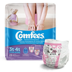 Attends Healthcare Products Female Toddler Training Pants Comfees® Pull On with Tear Away Seams Size 3T to 4T Disposable Moderate Absorbency - M-955453-3671 - Bag of 23