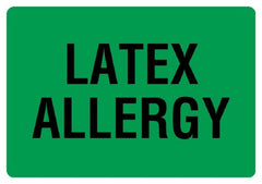 United Ad Label Pre-Printed Label Allergy Alert Green Litho Paper LATEX ALLERGY Alert Label 2-5/8 X 4 Inch - M-955694-2586 - Each