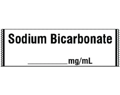 Shamrock Scientific Pre-Printed Label Shamrock Anesthesia Label White Paper Sodium Bicarbonate_mg / mL Black Medication Name 1/2 X 500 Inch - M-955788-3316 - Each