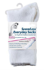 Pedifix Diabetic Socks SeamLess™ Calf High X-Large White Closed Toe