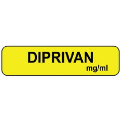 Precision Dynamics Drug Label MedVision® Anesthesia Label Diprivan mg/mL Yellow 5/16 X 1-1/4 Inch - M-955821-1125 - Each