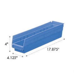 Market Lab Inc Shelf Bin MarketLab Blue Polypropylene 4 X 4-1/8 X 17-7/8 Inch - M-955853-1892 - Each