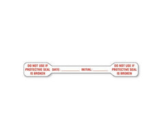 Market Lab Inc Pre-Printed Label Auxiliary Label Red Paper DO NOT USE IF PROTECTIVE SEAL IS BROKEN / DATE: _____ INITIAL: _____ Red Safety and Instructional 1/2 X 4-1/2 Inch - M-956021-2128 - Each