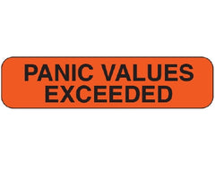 Shamrock Scientific Pre-Printed Label Shamrock Safety Data Red Vac PANIC VALUES / EXCEEDED Black Safety and Instructional 5/16 X 1-1/4 Inch - M-957421-1451 - Roll of 1