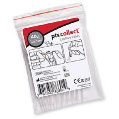 PTS Diagnostics PTS Diagnostics Capillary Blood Collection Tube Micro-hematocrit Plain 40 µL Black Stripe Without Closure Glass Tube