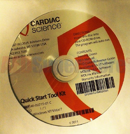 Zoll Medical AED G3 Quick Start CD Tool Kit Cardiac Science Powerheart® CS Rom
