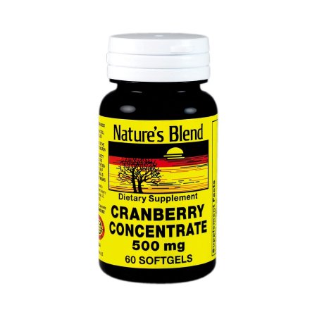 National Vitamin Company Herbal Supplement Nature's Blend Cranberry Concentrate 500 mg Strength Softgel 60 per Bottle Cranberry Flavor