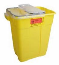 Becton Dickinson Chemotherapy Waste Container BD™ 18 H X 10-1/2 W X 7-1/2 D Inch 5 Gallon Yellow Base / Translucent Lid Vertical Entry Hinged Cap Lid