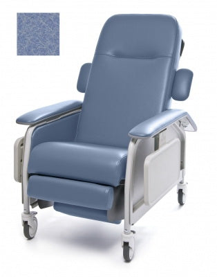 Graham-Field Clinical Care 3-Position Recliner Lumex® Ice Blue Renaissance Fabric Four Tente® Swivel Caster, Three Locking Caster