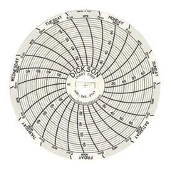 Dickson Company 7-Day Temperature Recording Chart Dickson™ Pressure Sensitive Paper 3 Inch Diameter Gray Grid