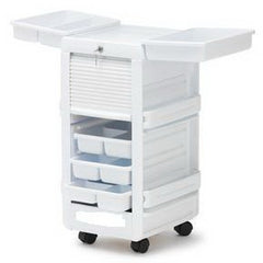 Brandt Industries Medical Cart 15 X 16 X 29 Inch, 2-3/4 X 9-1/4 X 13-1/4 Tray Gloss White 5 Drawer / Tray, 4 Side Pockets - M-959448-2945 - Each
