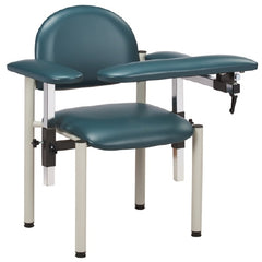 Clinton Industries Blood Drawing Chair SC Series Padded Straight Flip Up Arm Slate Blue