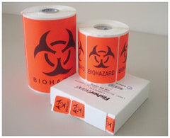 Fisher Scientific Pre-Printed Label Fisherbrand™ Warning Label Orange Paper BIOHAZARD Black Biohazard 5 X 5 Inch - M-960099-3808 - Each