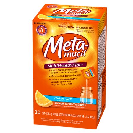 Procter & Gamble Fiber Supplement Metamucil® Orange Flavor Powder 30 per Box 3.4 Gram Strength Psyllium Husk