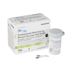 Blood Glucose Test Strips McKesson TRUE METRIX® PRO 100 Strips per Box For McKesson TRUE METRIX® PRO Professional Monitoring Blood Glucose Meter