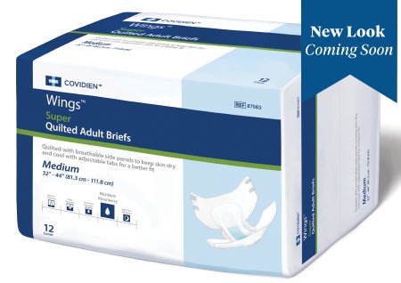 Cardinal Unisex Adult Incontinence Brief Wings™ Super Medium Disposable Heavy Absorbency - M-960583-4384 - Bag of 12