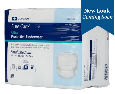 Cardinal Unisex Adult Absorbent Underwear Sure Care™ Ultra Pull On with Tear Away Seams Medium Disposable Heavy Absorbency - M-960586-3100 - Case of 80