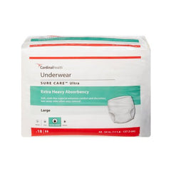 Cardinal Unisex Adult Absorbent Underwear Sure Care™ Ultra Pull On with Tear Away Seams Large Disposable Heavy Absorbency - M-960587-1452 - Bag of 18