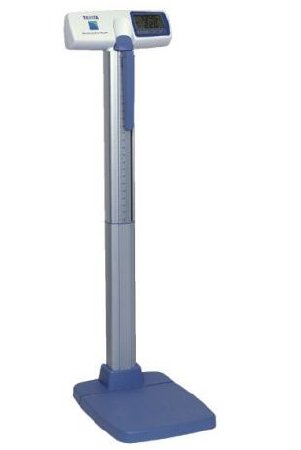 Tanita Column Scale with Height Rod Tanita® Digital Display 660 lbs. / 300 kg Capacity Blue / White AC Adapter / Battery Operated