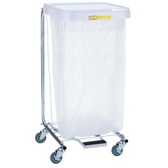 R & B Wire Products Hamper Stand Rolling Square Opening Foot Pedal Self-Closing Lid - M-961023-3977 - Each