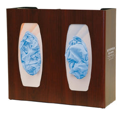 Bowman Manufacturing Glove Box Holder Signature Series Horizontal or Vertical Mounted 2-Box Capacity Cherry 4 X 10-1/8 X 11-3/8 Inch Plastic