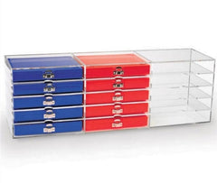 Market Lab Inc Slide Box 1.5 X 3.5 X 8.25 Inch, 50-3 X 1 Inch Slides, Red, With 50-Slide Cork Liner