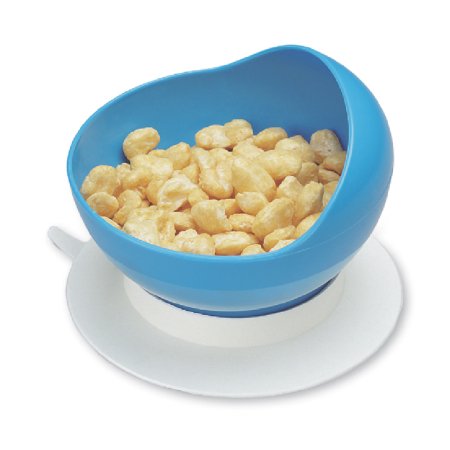 Maddak Scoop Bowl with Suction Cup Base Maddak Blue Reusable Plastic 4-1/2 Inch Diameter