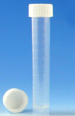 Globe Scientific Transport Tube Conical Bottom, Skirted Plain 16 X 92 mm 10 mL Yellow Screw Cap Polypropylene Tube