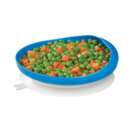 Maddak Scoop Plate with Suction Cup Base Maddak Blue Reusable Plastic 6-1/4 Inch Diameter