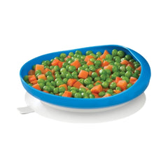 Maddak Scoop Plate with Suction Cup Base Maddak Blue Reusable Plastic 6-1/4 Inch Diameter