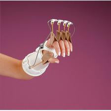 Patterson Medical Supply Outrigger Hand Splint Rolyan® High Profile Preformed Polyform® Thermoplastic / Plastazote Padding Left Hand Beige / White Medium