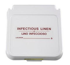 R & B Wire Products Pre-Printed Label Warning Label Gray Infectious Linen Red 4 X 12 Inch - M-962805-1130 - Pack of 5