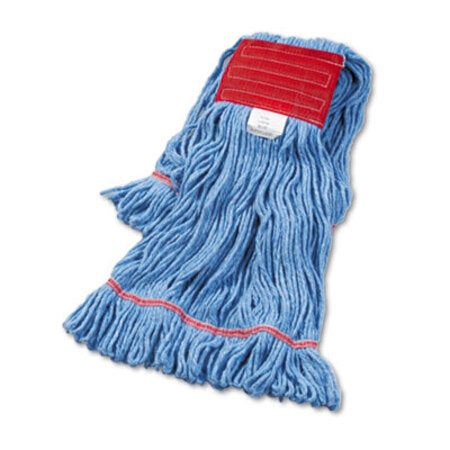 Boardwalk® Super Loop Wet Mop Head, Cotton/Synthetic Fiber, 5" Headband, Large Size, Blue