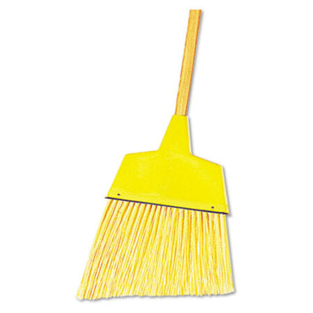 Boardwalk® Angler Broom, Plastic Bristles, 53" Wood Handle, Yellow